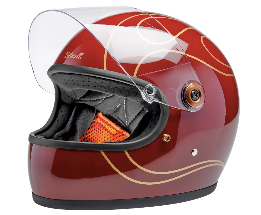 TICO S HELMET gloss garnet red flames