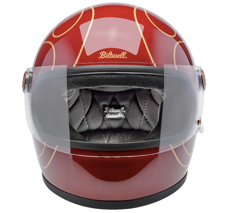 TICO S HELMET gloss garnet red flames