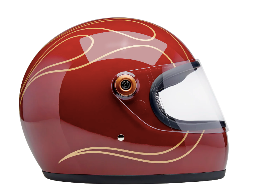 TICO S HELMET gloss garnet red flames