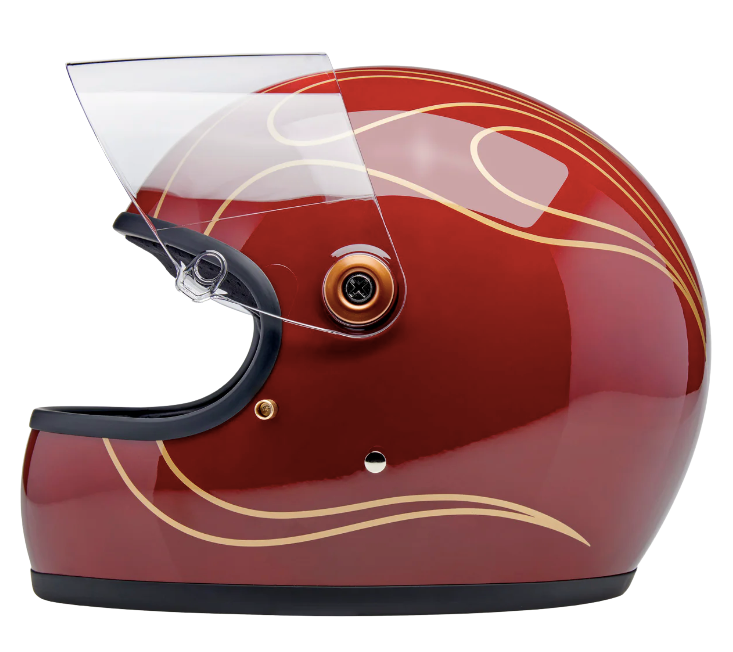 TICO S HELMET gloss garnet red flames