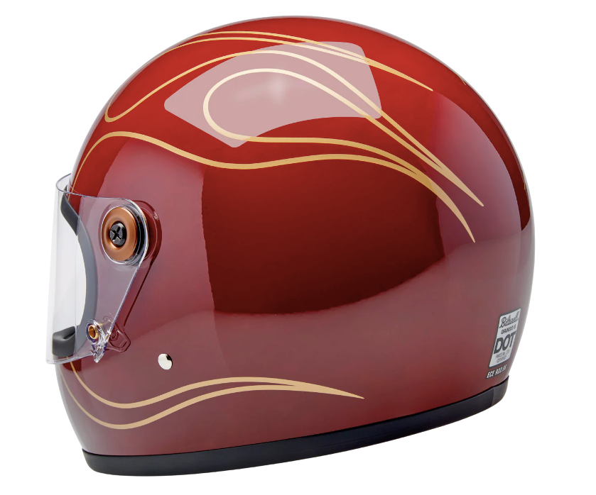 TICO S HELMET gloss garnet red flames