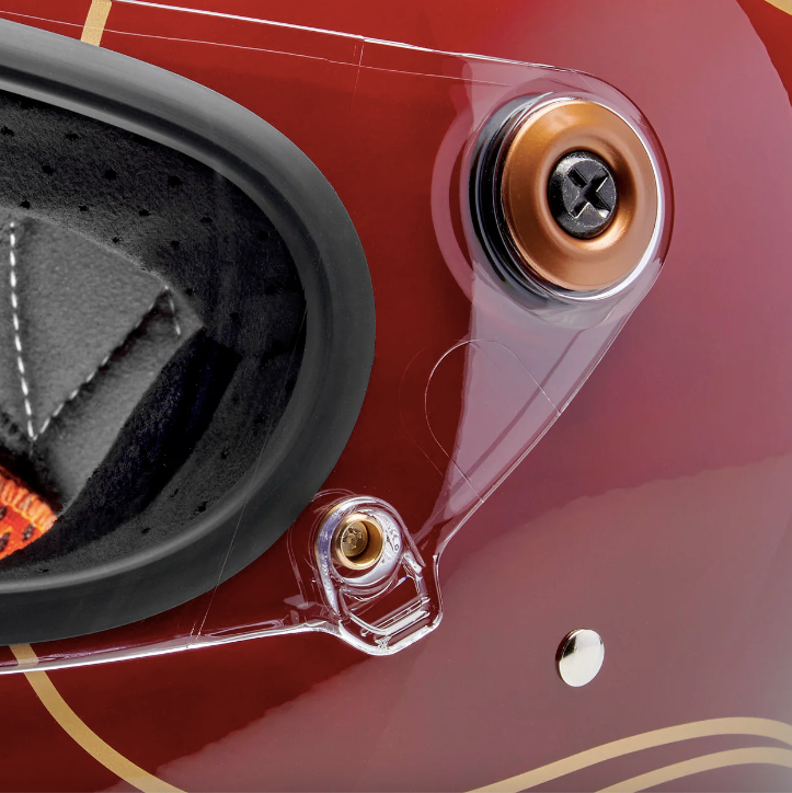 TICO S HELMET gloss garnet red flames