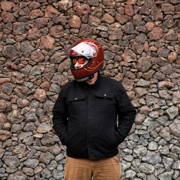 TICO S HELMET gloss garnet red flames