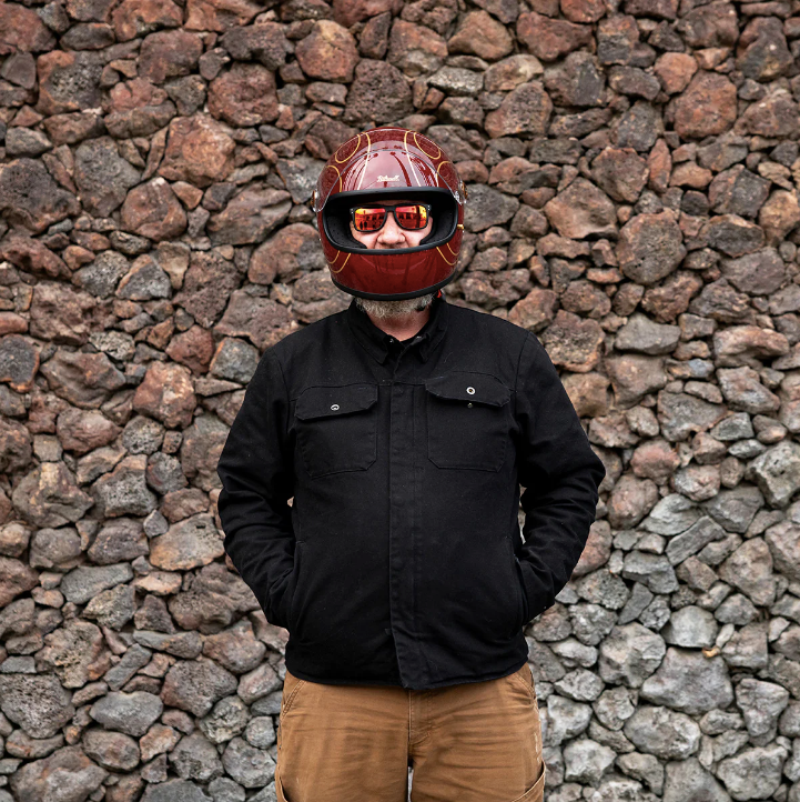 TICO S HELMET gloss garnet red flames