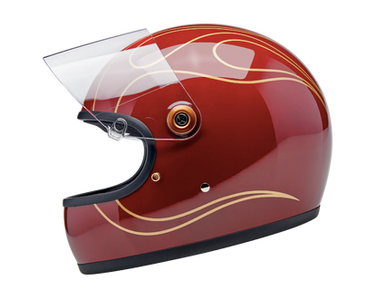 TICO S HELMET gloss garnet red flames