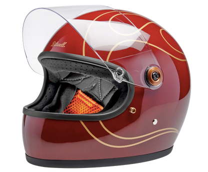 TICO S HELMET gloss garnet red flames