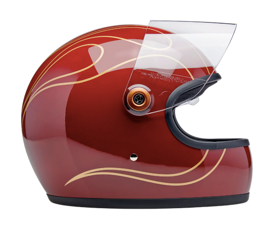 TICO S HELMET gloss garnet red flames