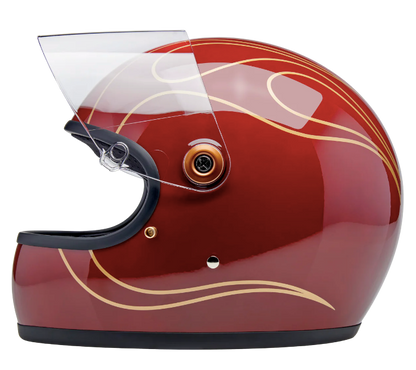 TICO S HELMET gloss garnet red flames