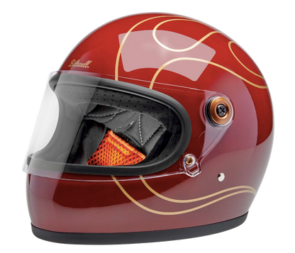 TICO S HELMET gloss garnet red flames